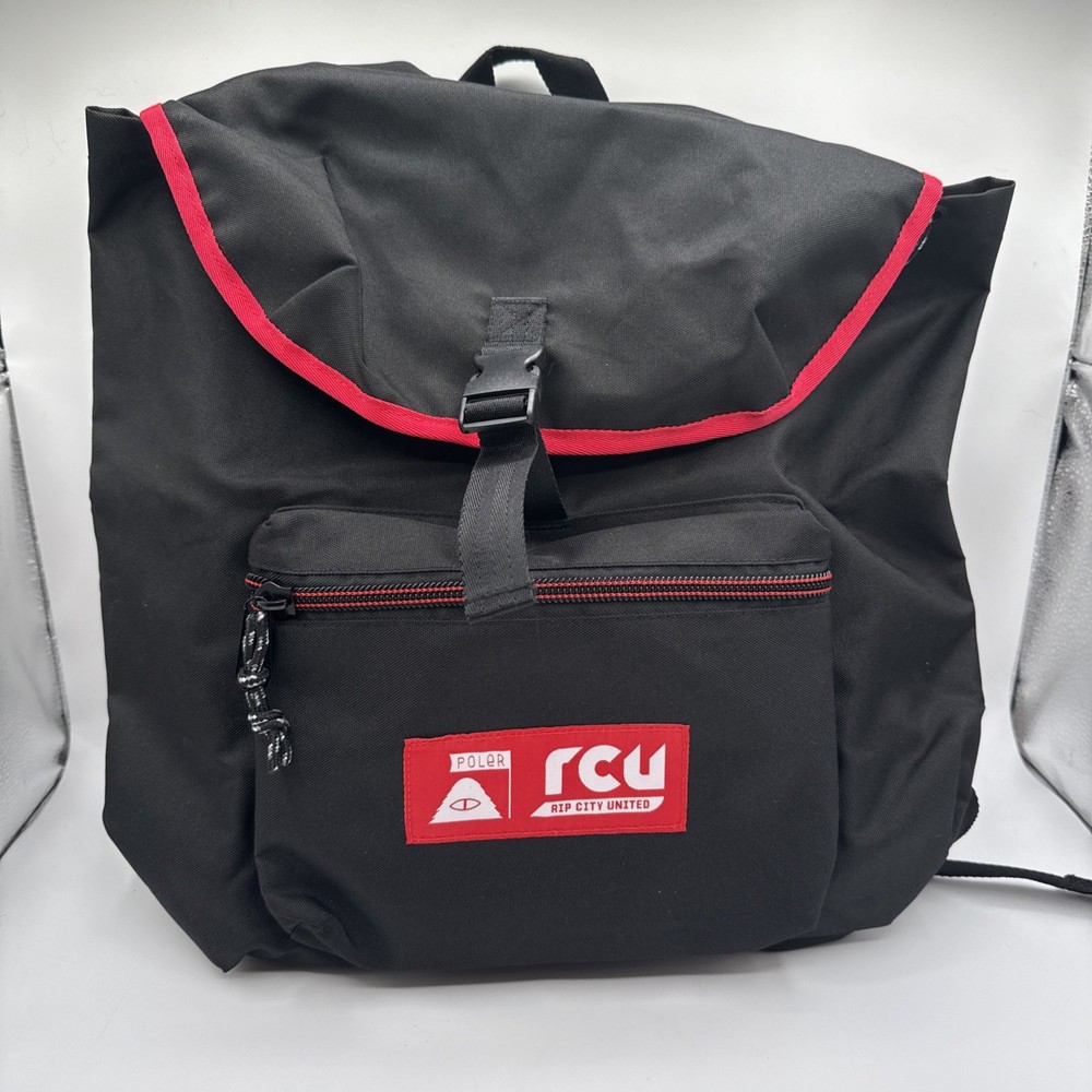 Poler Field Pack Backpack with iPad Sleeve NEW Black Red