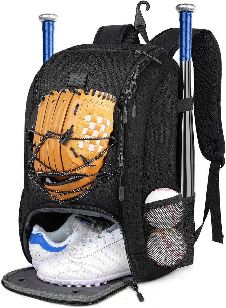 Lightweight Baseball Backpack with Shoe Compartment & Pockets