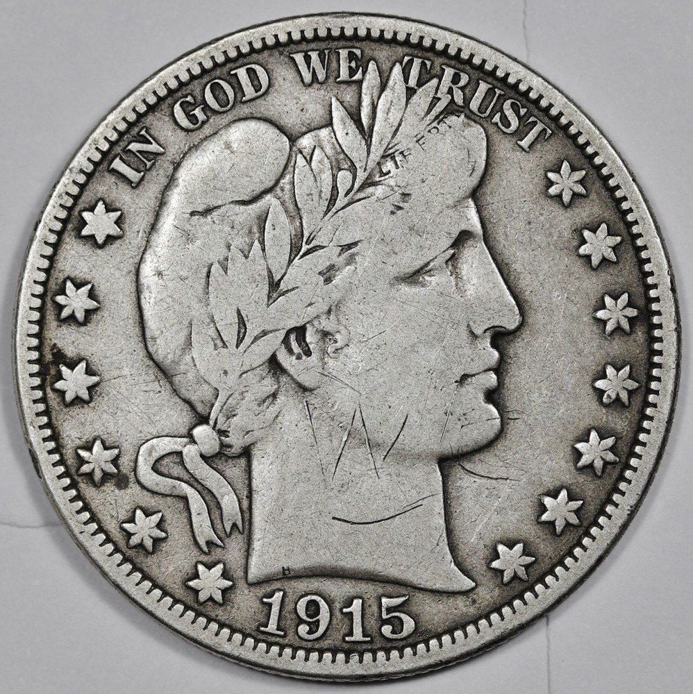 1915-d Barber Half.  Fine.  212866