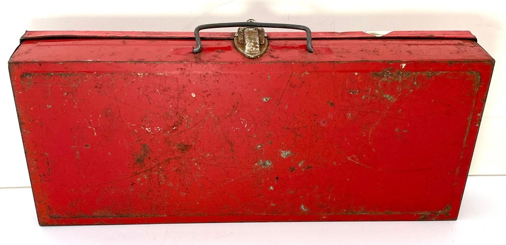 Vintage Handy Andy Blue Diamond Empty Metal Tool Box Only – No Tools