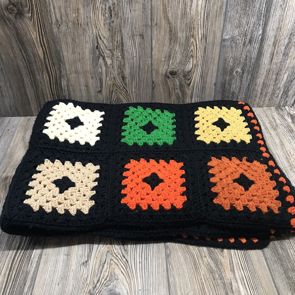 Multicolor Granny Square Afgan Throw 45X60