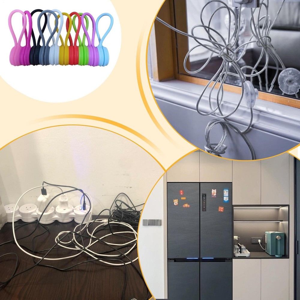 Magnetic Cable Ties Electronic Cords Wrap Organizer Charging Wire