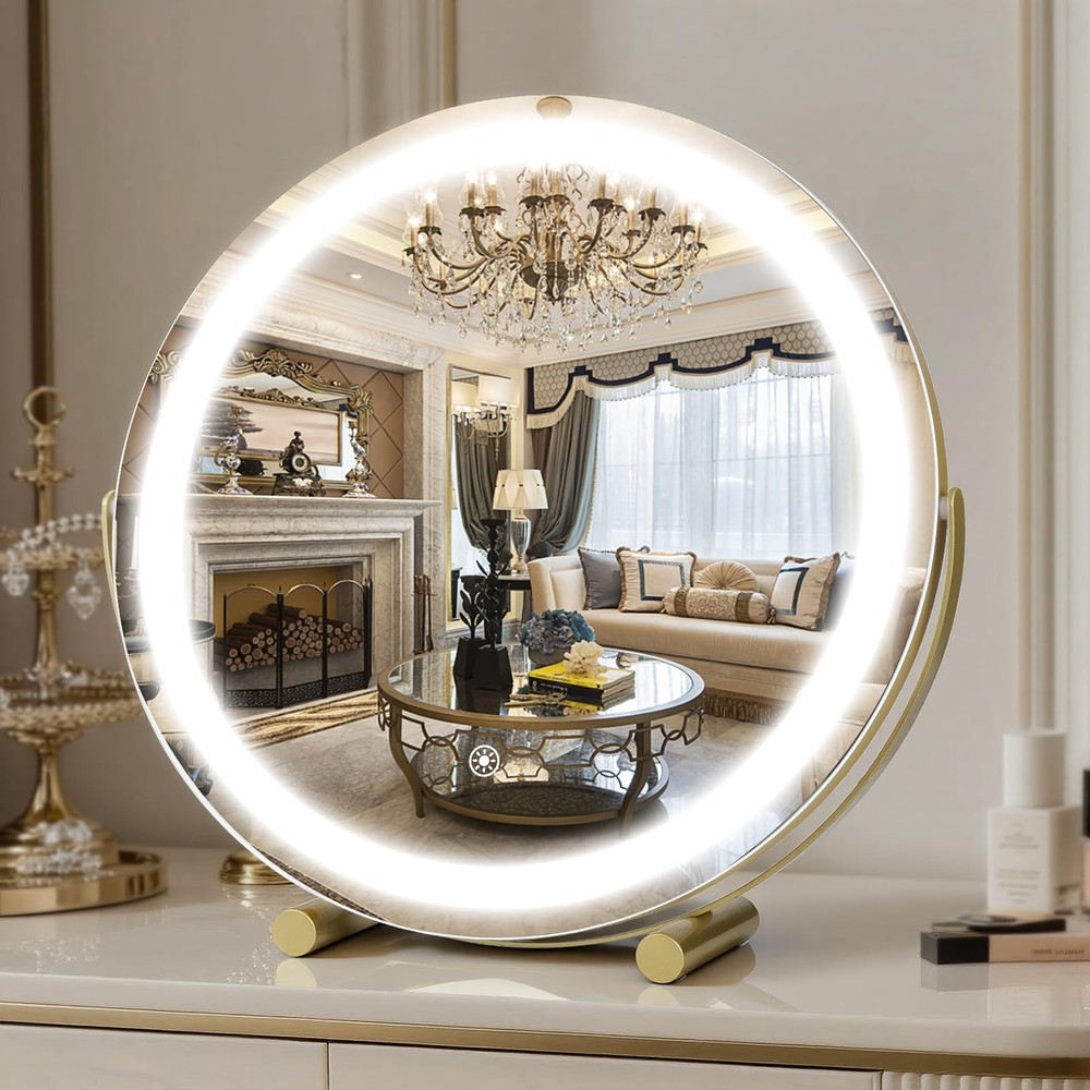 Bearolve Vanity Mirror with Lights, 18" LED Makeup Mirror, HD Professional Mi...