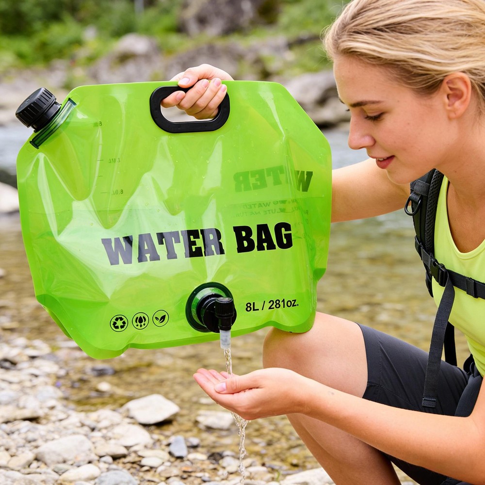 Camping Water Container 8L Leakproof Foldable Pouch Water Container