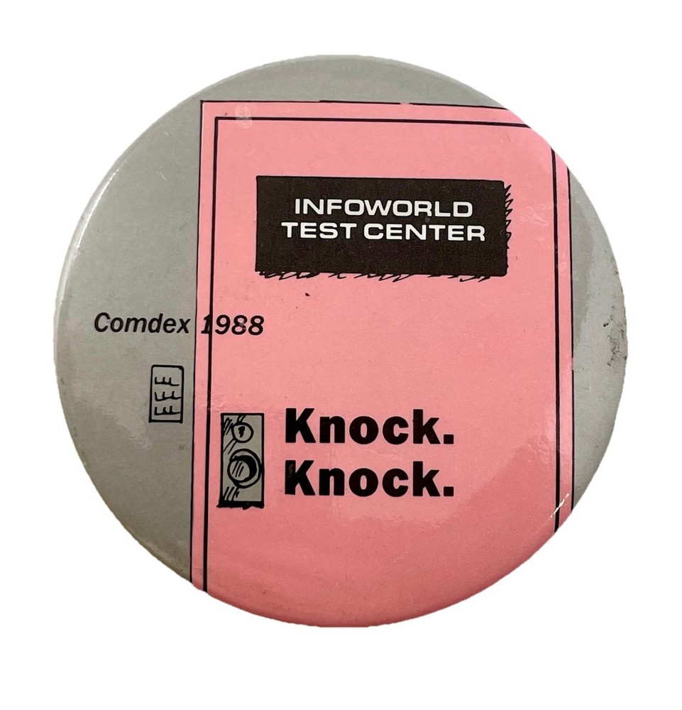 Comdex 1988 Pin Button Technology Software Infoworld Test Center