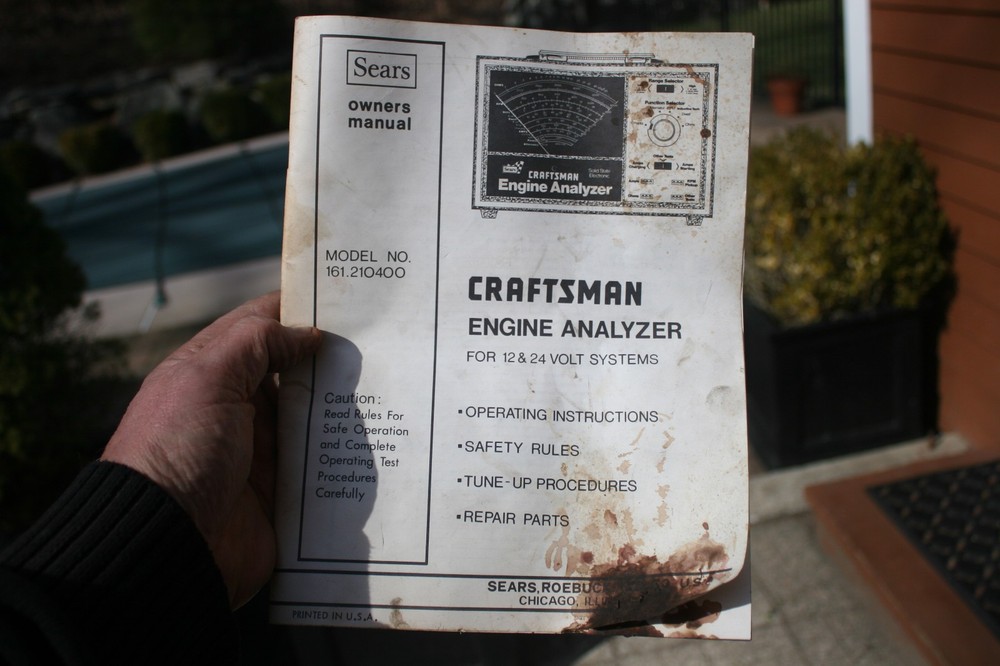Sears Craftsman Engine Analyzer w/ Manual & Timing Light - Untested