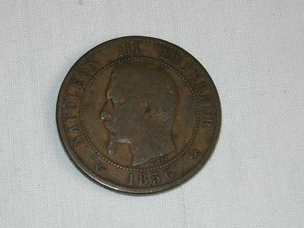 Napoleon III 10 Centimes Coin 1856
