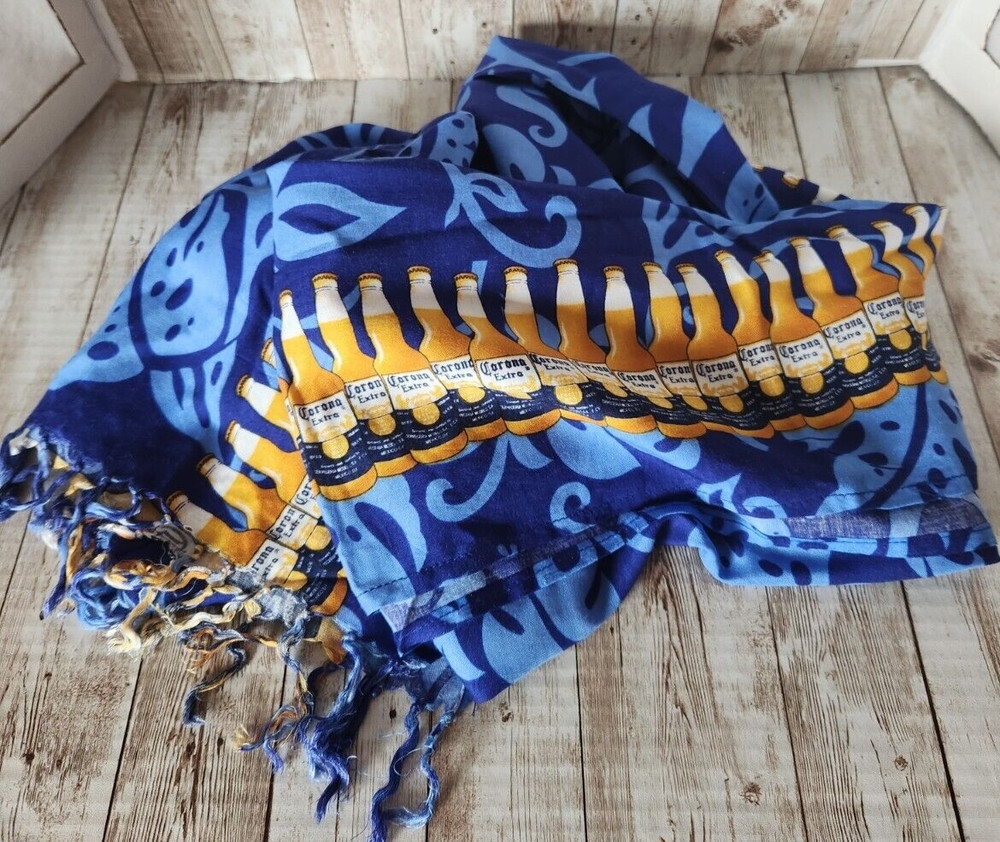 Corona Beer Bottle Pattern Scarf 100% Rayon 19inx57in