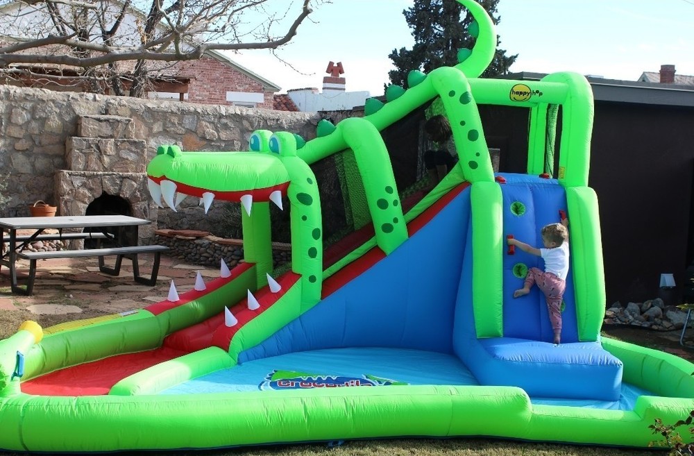 Crocodile Cave Inflatable Water Slide with Blower