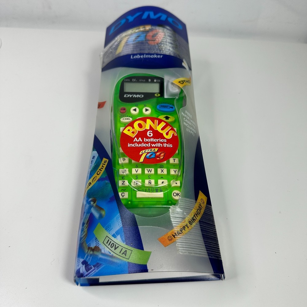 Dymo Letra Tag 2000 Handheld Label Maker Bright Green