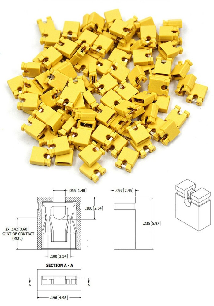 10pcs 2.54mm Micro Standard Pin Header Jumper Cap Short Circuit Connection Cap