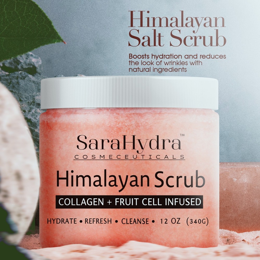 Himalayan Crystal Pink Body Scrub Pore Control Cleansing Moisturizer Stem Cell