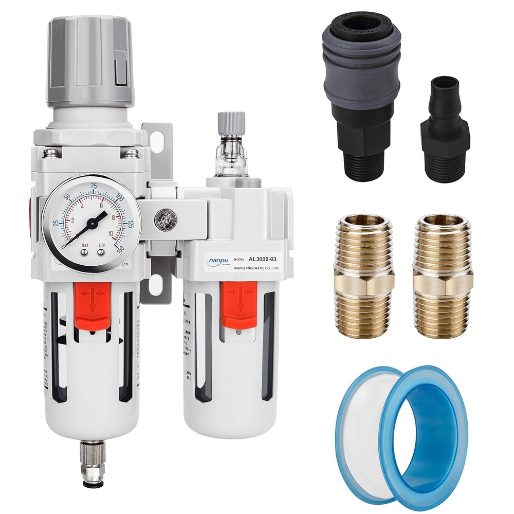 3/8" NPT Air Filter Regulator Lubricator Combo