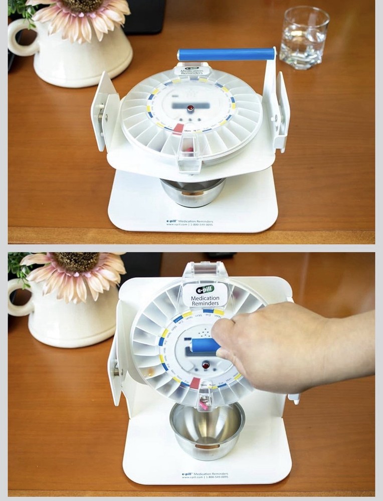 e-pill Automatic Pill Dispenser 28 Compartments Lock Audible Visual White