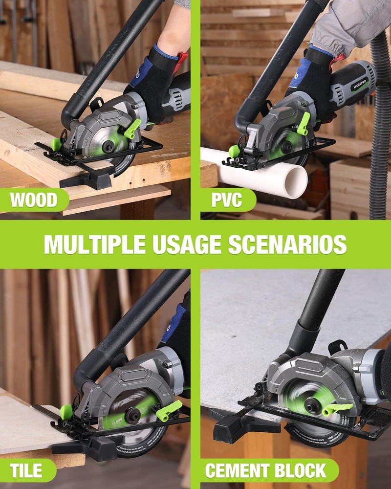 WORKPRO 5.8Amp 3500RPM Circular Saw with Parallel Guide Clean & Precise Cutting