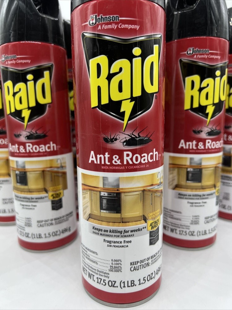 (9) Raid Ant Roach Killer Fragrance Free 17.5 oz Attack Control Prevent Bugs