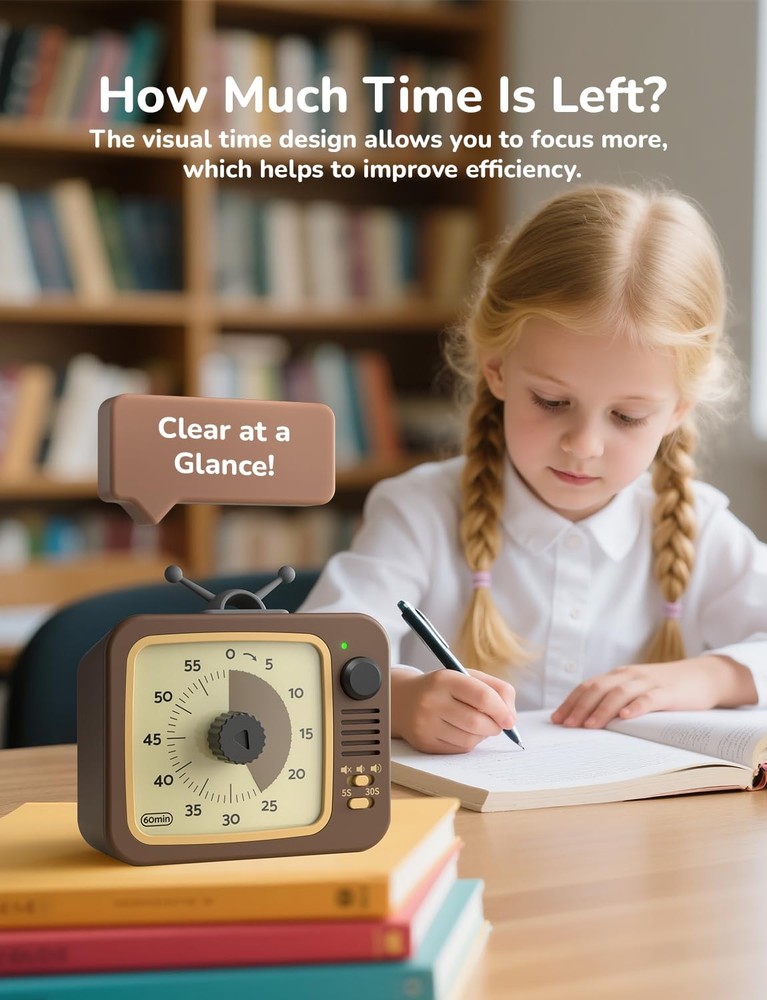LIORQUE Visual Timer for Kids with Pause Function, 60Minute Countdown Timers ...