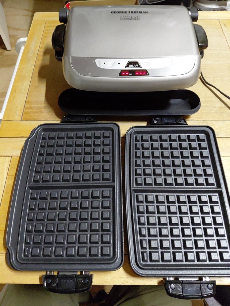George Foreman Evolve Grill System Silver GRP4842P – Sear Timer, Clean, Tested