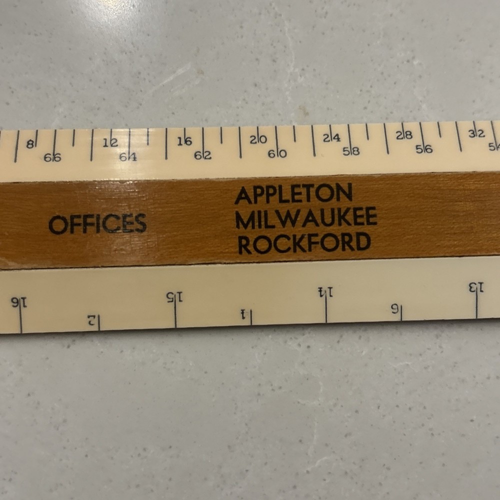 Vintage Wood Ruler Engineering Drafting - Flexicore Wisconsin