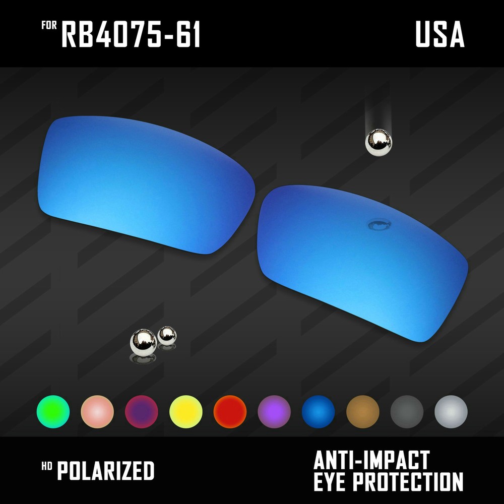 Anti Scratch Polarized Replacement Lenses for-Ray Ban RB4075 61mm Options