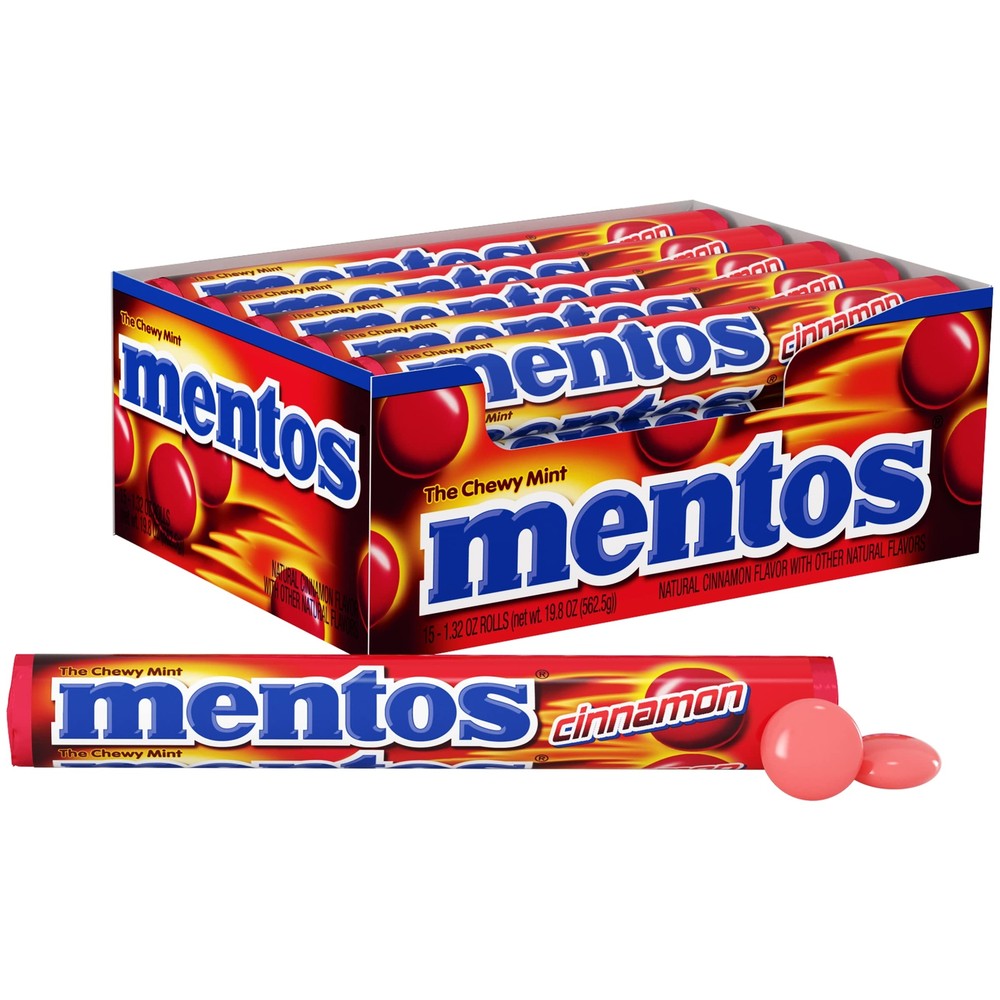 Mentos Mints Cinnamon 15 Roll 1.32 Oz Rolls