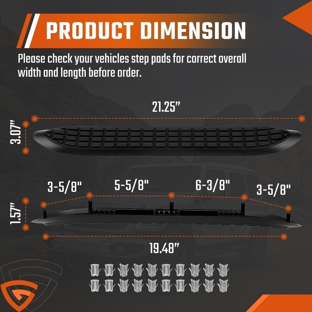 Replacement Step Pad for 3" Round Nerf Bars - Set of 4 US
