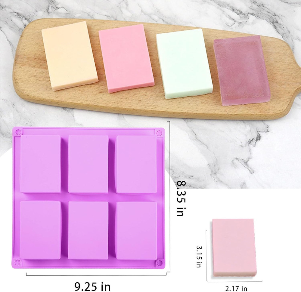 3-Pack Molds, 6 Rectangular Silicone Soap Molds, Including Honeycomb Silicone So