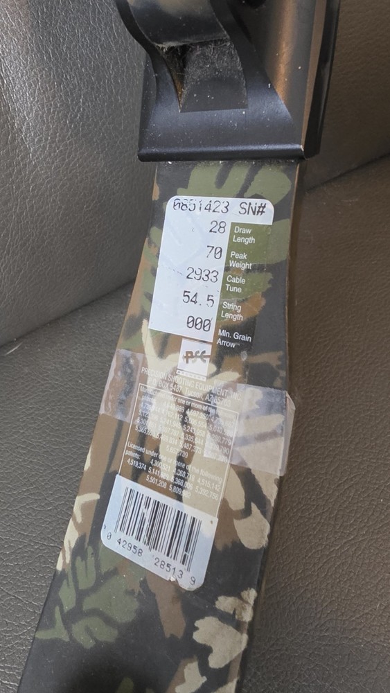 PSE Mach 6 Compound Bow, RH, W/Cobra Stabilizer - Camo