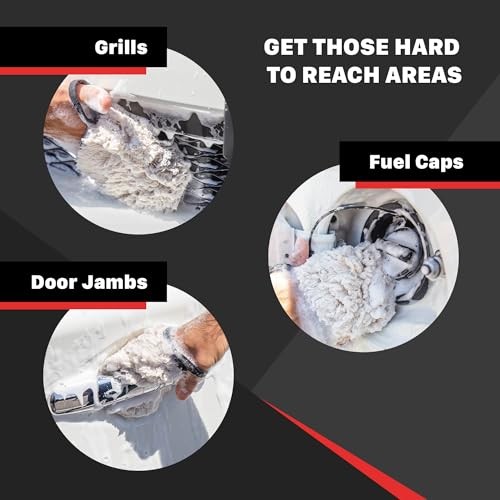 Universal-Pack Professional Microfiber Wash Mitts | Finger Wheel Mitt & 2