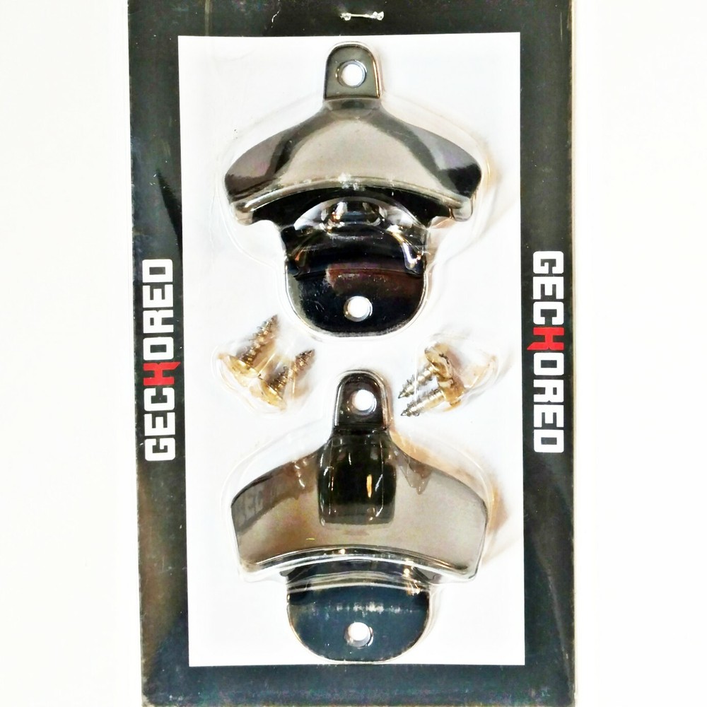 Geckored Black Nickel Wall Mounted Bottle Openers 2-pack