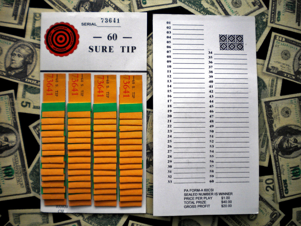 ( 1 Each ) ~ 60 SURE TIP BOARD {01 to 60} Fund-Raiser Raffle Pull Tab Jar Ticket