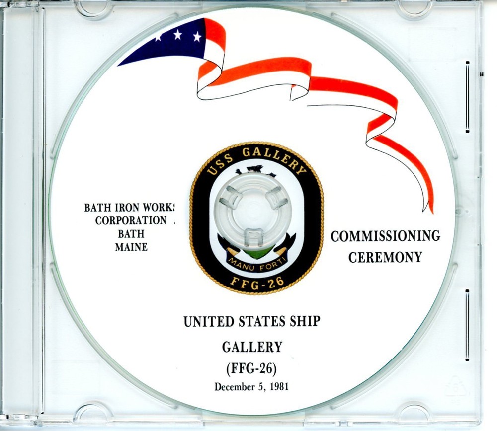USS Gallery FFG 26 Commissioning Program 1981  Navy Plank Owners