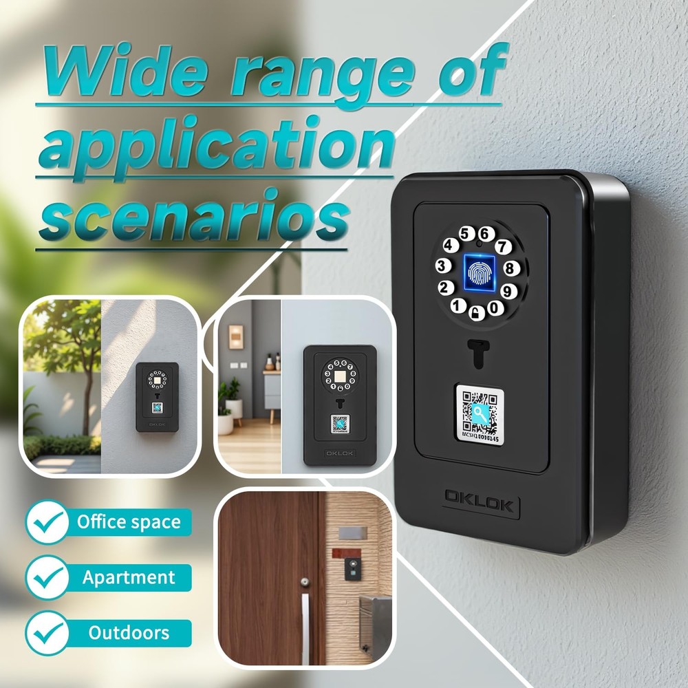 New Smart Lock Boxes, Fingerprint Key Box Bluetooth Key Box with App Control ...