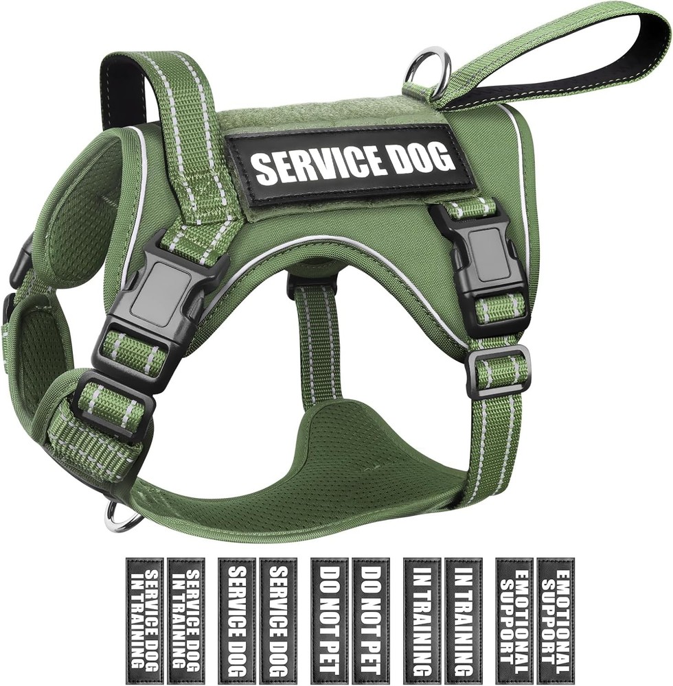 Tactical Dog Harness No Pull Dog Harness Medium Large Dogs W/ Handle & Molle