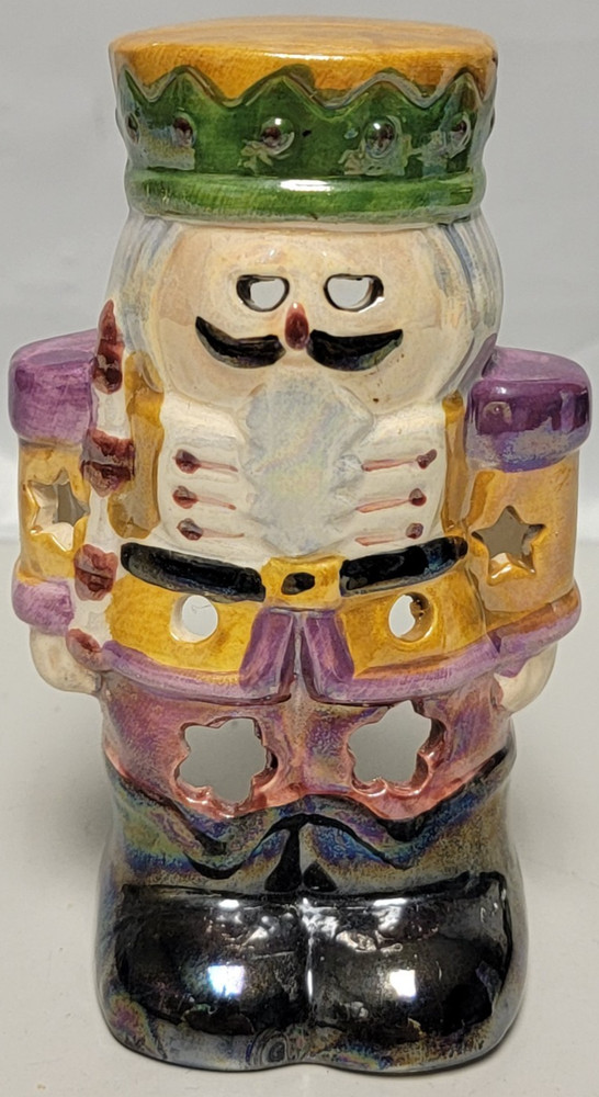 Handpainted Nutcracker Voltive Candle Illuminator Decor Cover 4.25in