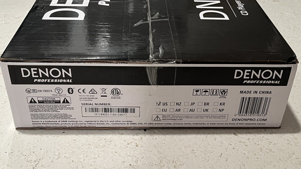 Denon DN-500CB Professional CD/USB/Bluetooth Player New unopened