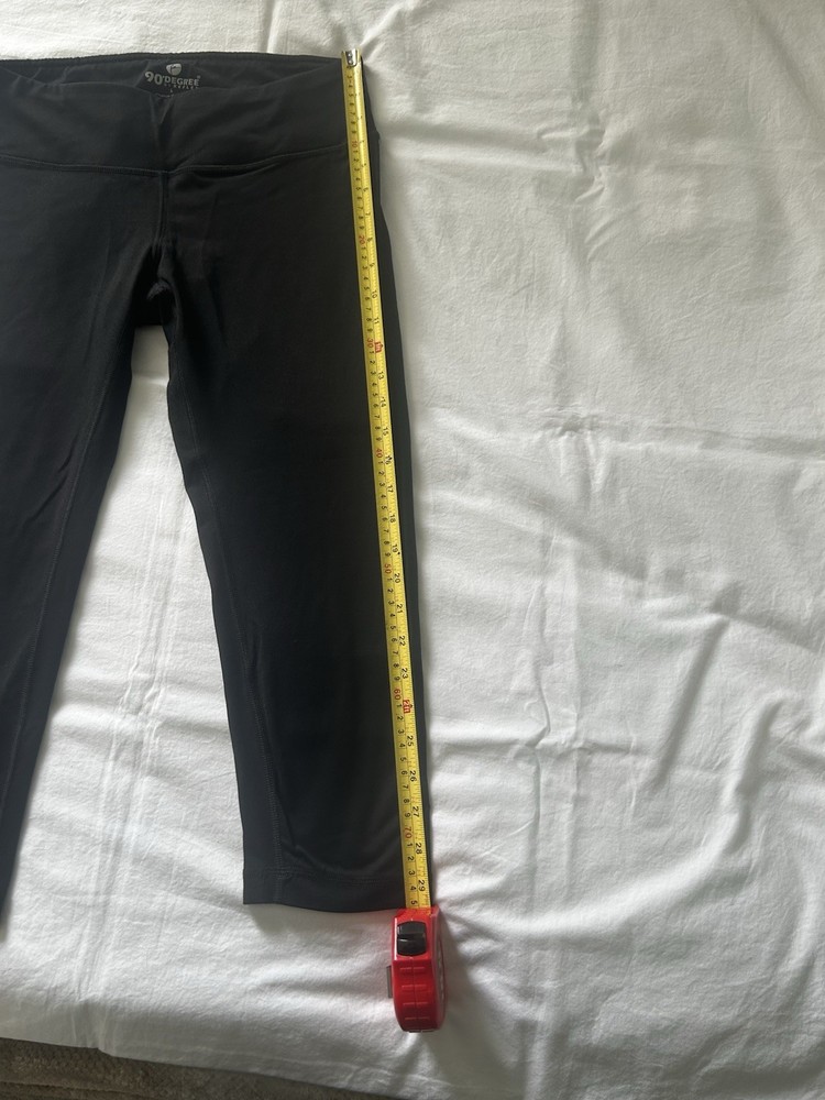 90 Degree By Reflex Leggings Size Large Black Front Inside Pocket Pull On
