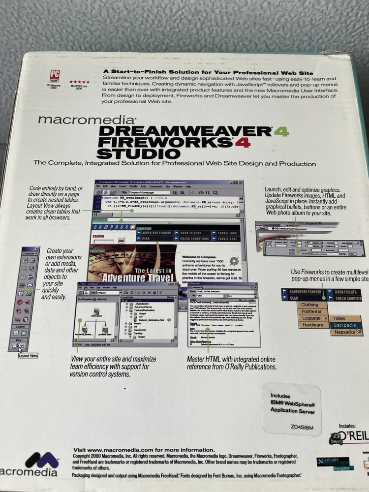 WEB DESIGN PROGRAM 2000 DREAMWEAVER 4, FIREWORKS 4