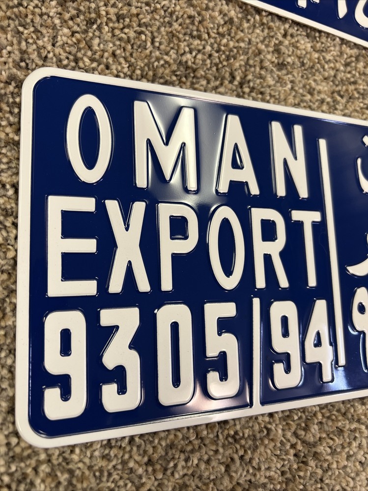 Oman Export license plate Blue Background Car Number