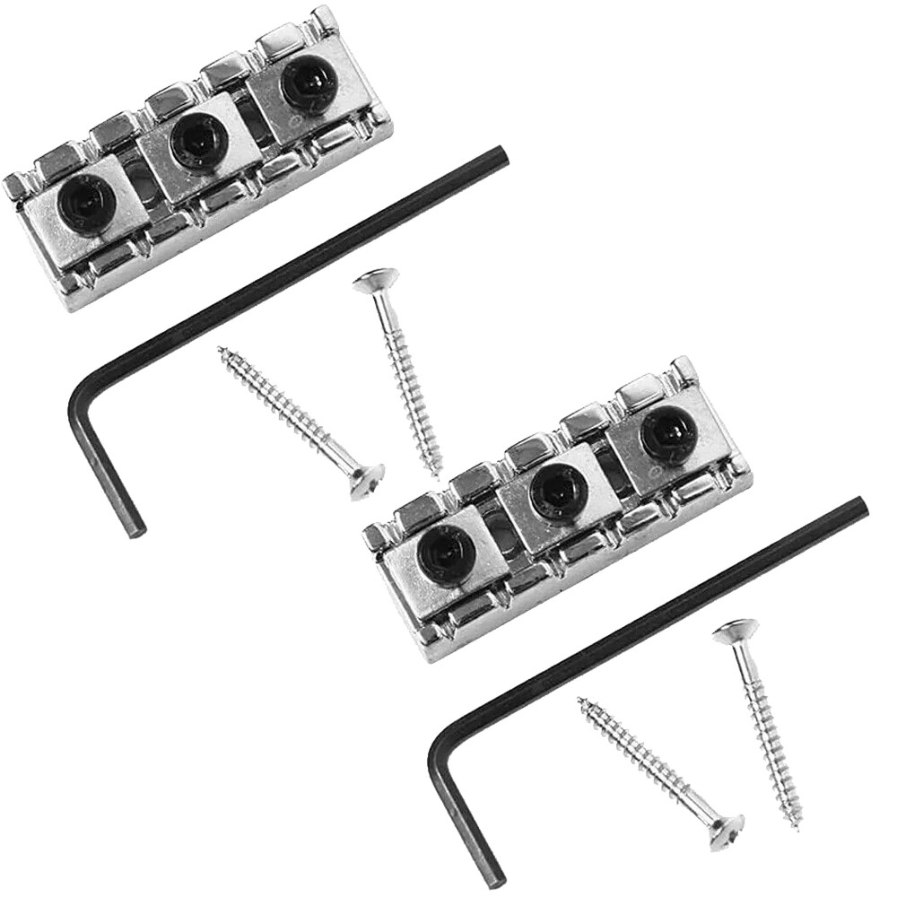 2 Sets Guitar Locking Nut 42mm String Lock For Floyd Rose Tremolo Bridge Silver