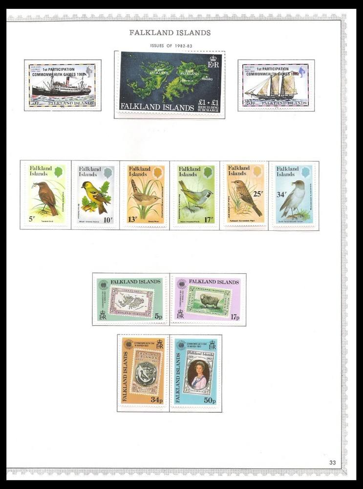 FALKLAND ISLANDS 1982-83 ISSUES ON 2  PAGES (LHM/UHM) *UHM HIGH VALUES*