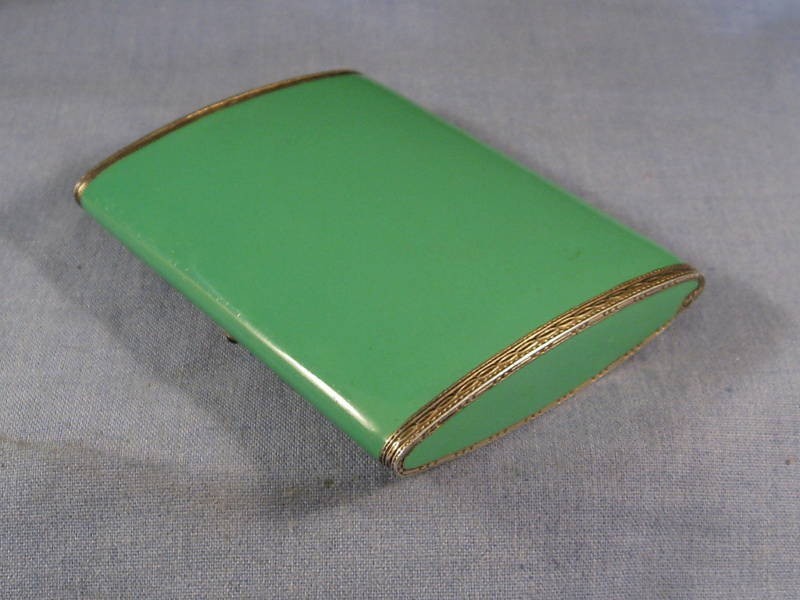 Art Deco Silver Guilloche Enamel Cigarette Case Erotic