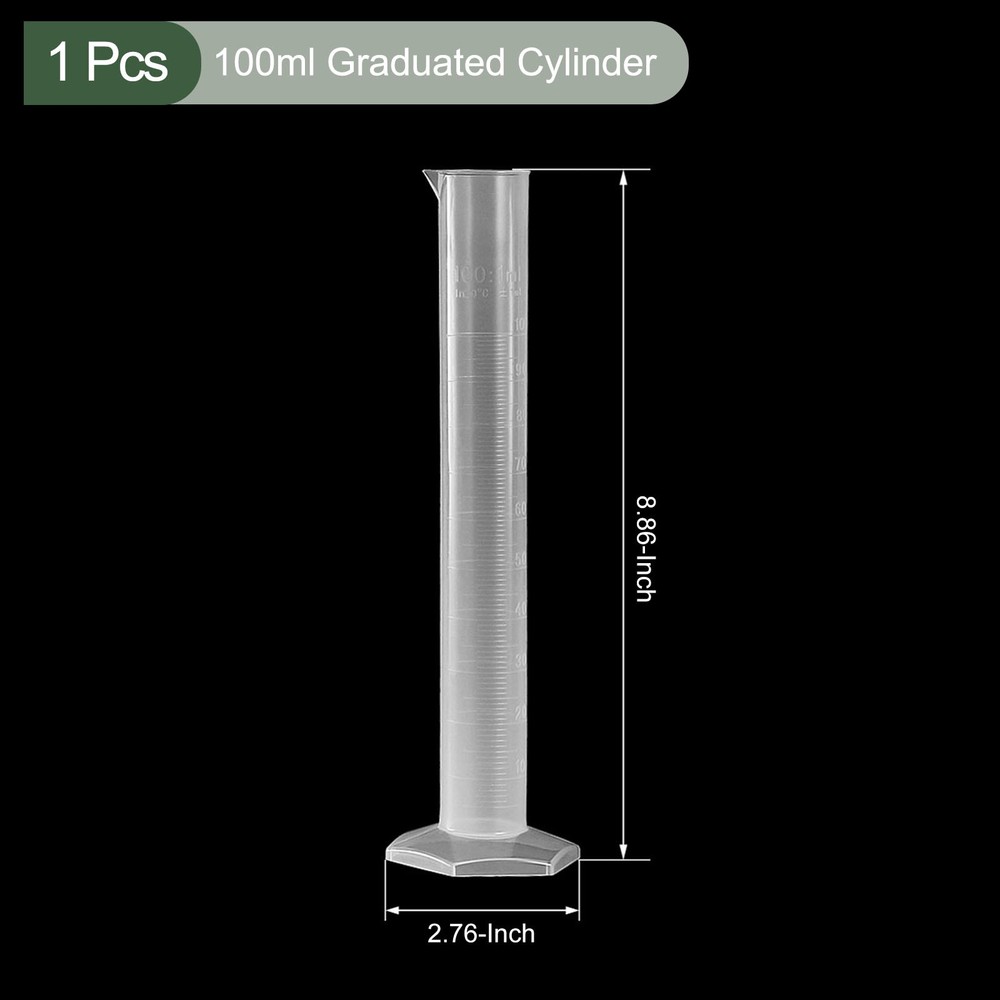Measuring Cylinder,for DIY, Science Lab, (Clear White, 100ml)
