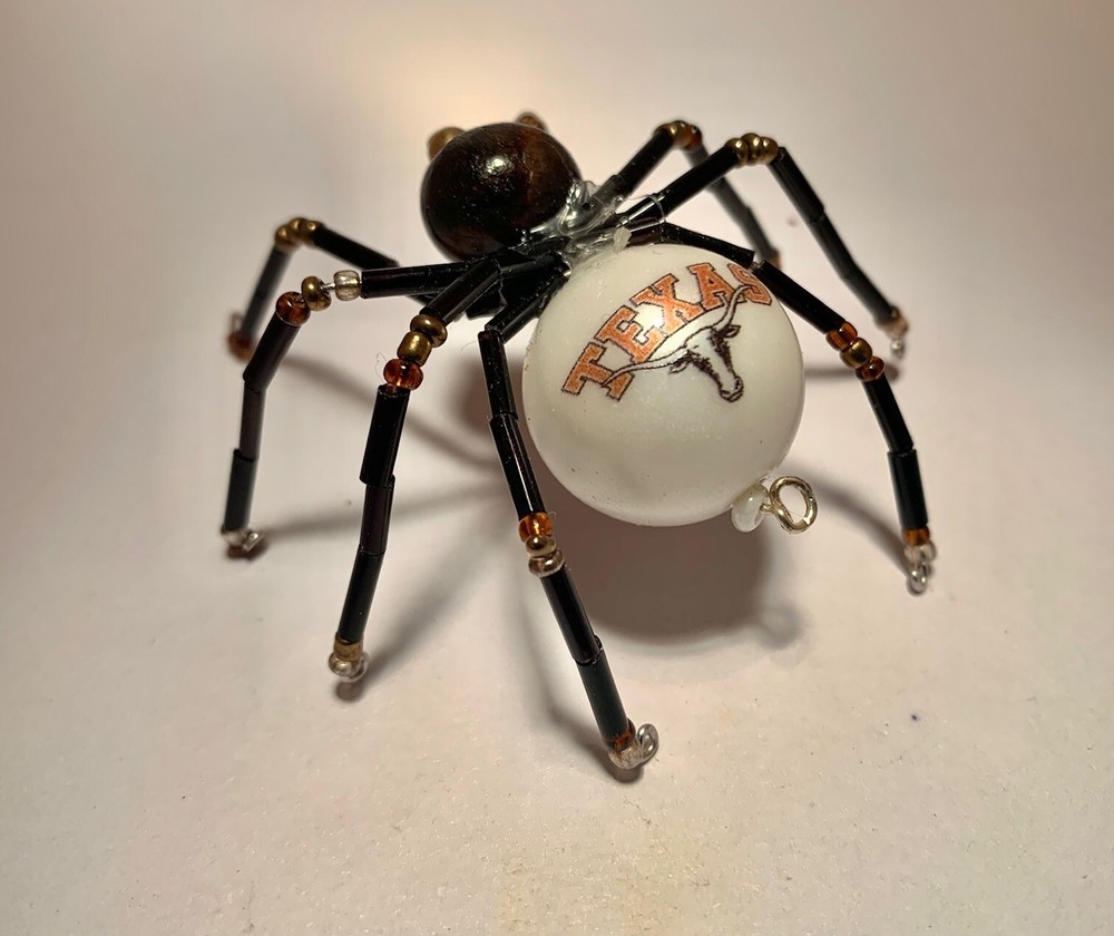 Handmade Beaded Wire Texas Longhorns Spider