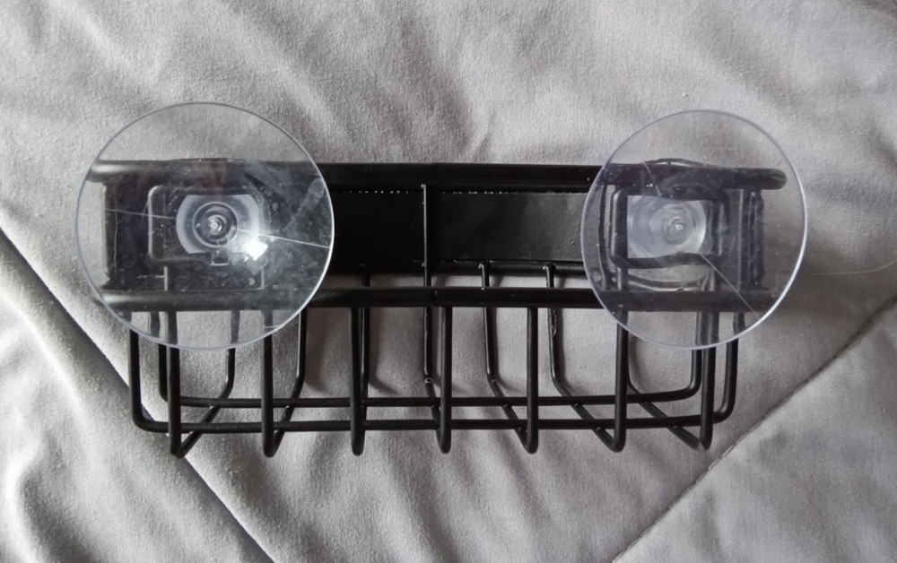 SPARKLY BLING BLACK SUCTION CUP SOAP DISH