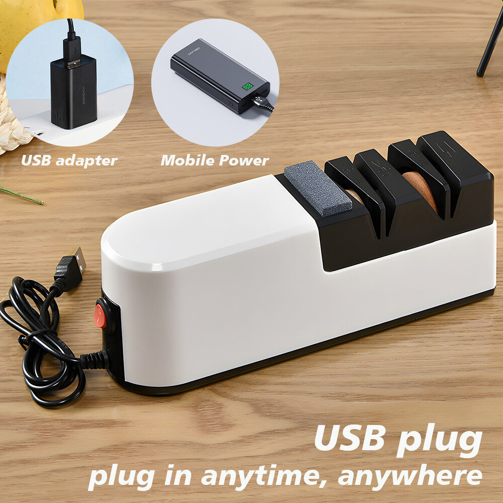 Electric Knife Sharpener Professional 3-Stage Fast Sharpening for Kitchen Knives