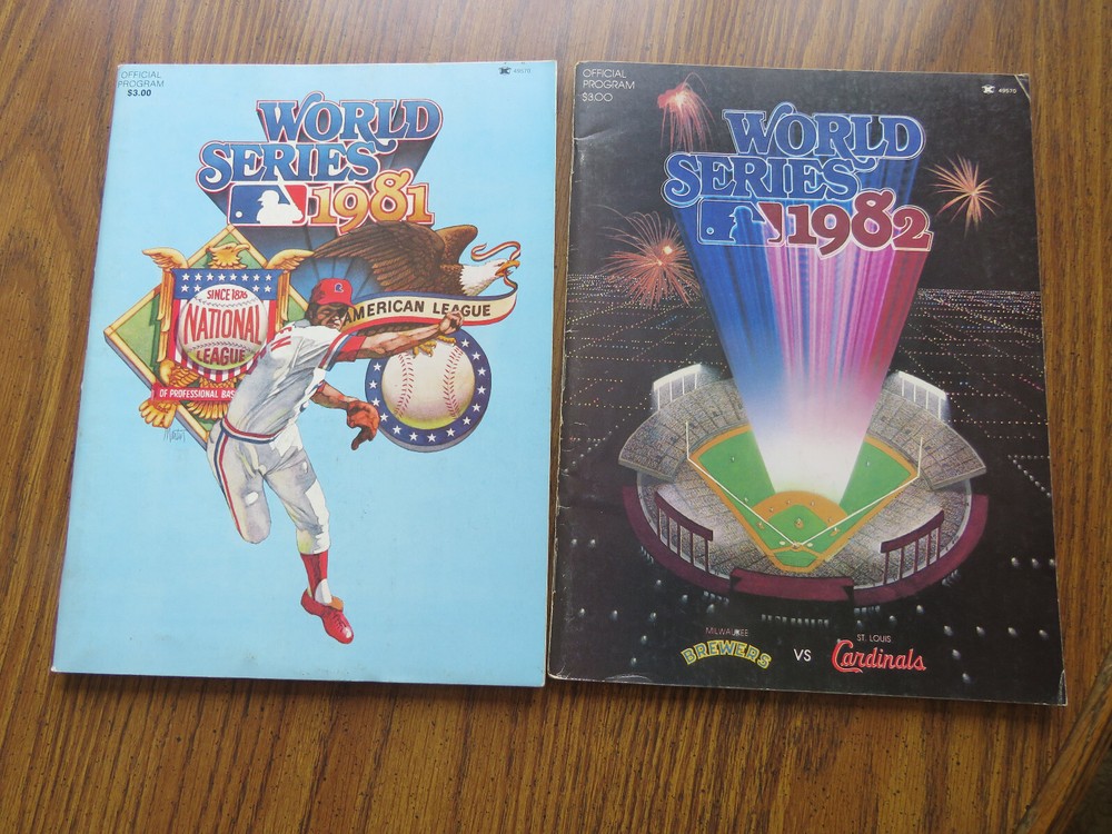 1981 &1982 World Series Programs Yanlees/Dodgers & Cards/Brewers
