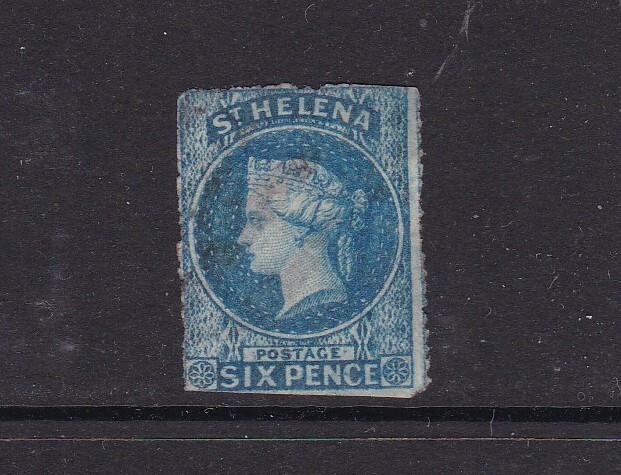St. Helena - SG 2a - used - 1861 - 6d blue-rough