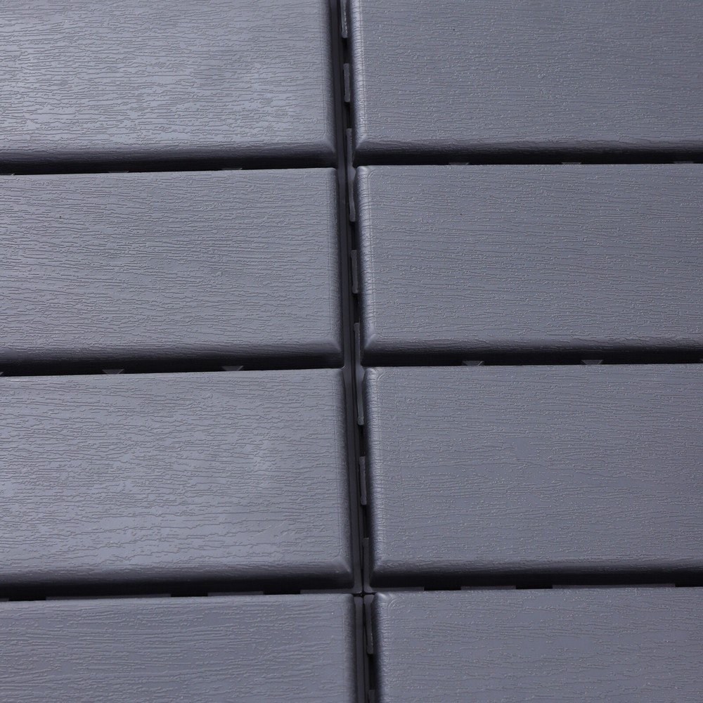 30Pcs PB-319 Interlocking Deck Tiles Dark Gray Rectangular Efficient Drainage