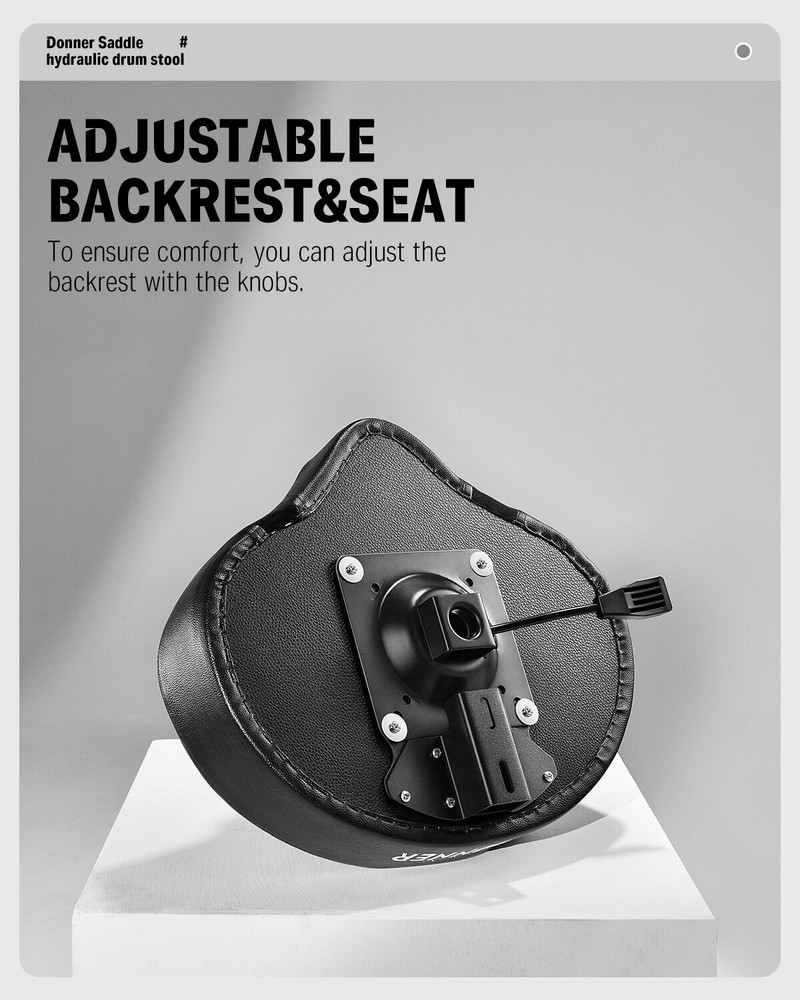 Donner Drum Throne With Backrest Motorcycle Style Stable Height Adjustable Stool